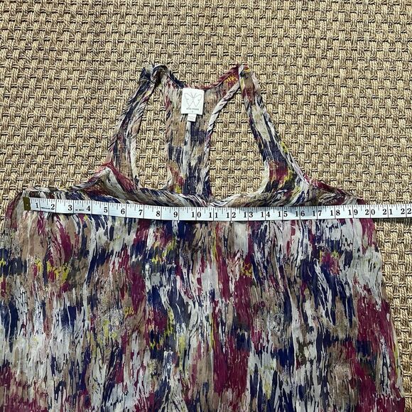 Ella Moss Sheer Racerback Tunic Top Dress Hi-Lo Ruffle Hem 100% Silk Sz S - Picture 7 of 8
